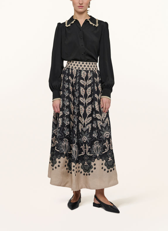 dea kudibal Bluse UMA mit Seide und Plissees SCHWARZ / BEIGE