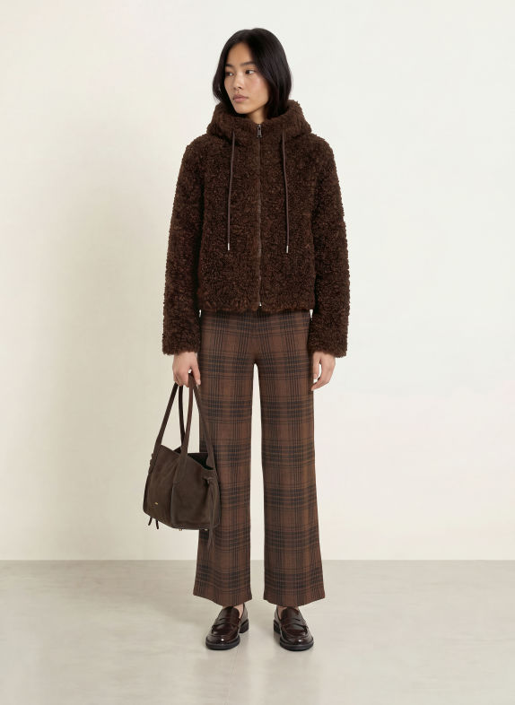 Miss Lagotte Faux Fur Jacket DARK BROWN