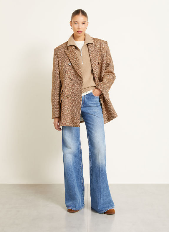 AMI PARIS Lang blazer BRUN / BEIGE