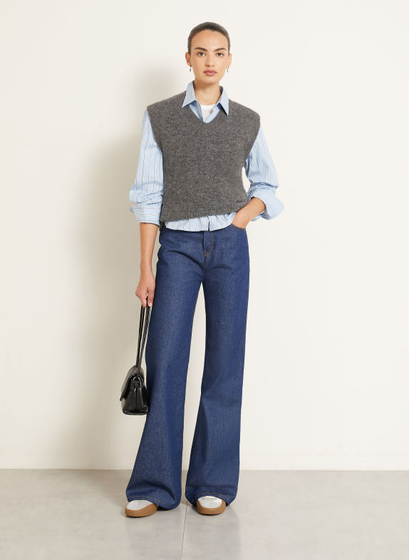 AMI PARIS Alpaca Sweater Vest GRAY