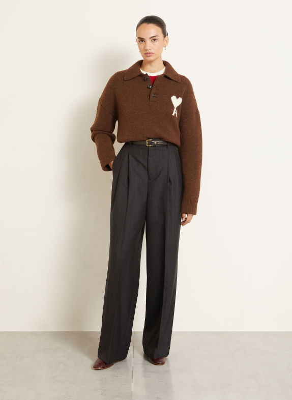 AMI PARIS Marlene-broek DONKERGRIJS / LICHTBRUIN / BRUIN