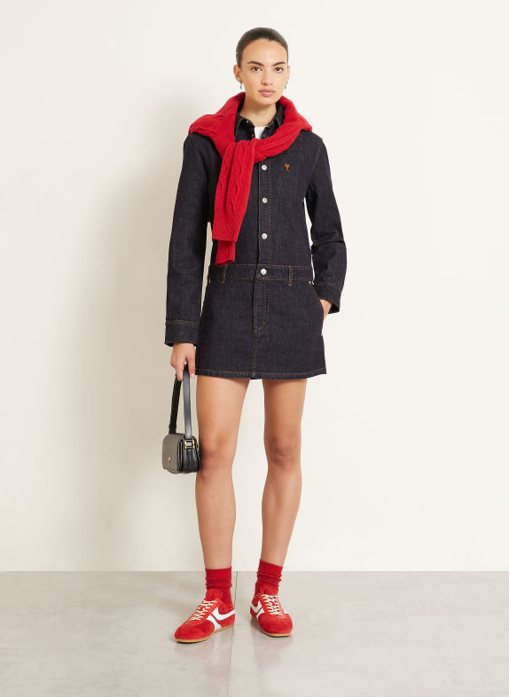 AMI PARIS Jeansjurk DONKERBLAUW