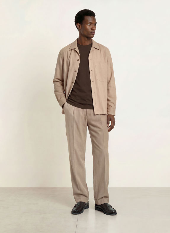 I'M BRIAN Flanellen broek, regular fit 0025 beige
