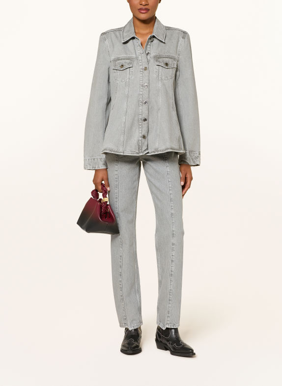 GANNI Jeansy straight ZWQ Light Grey Stone