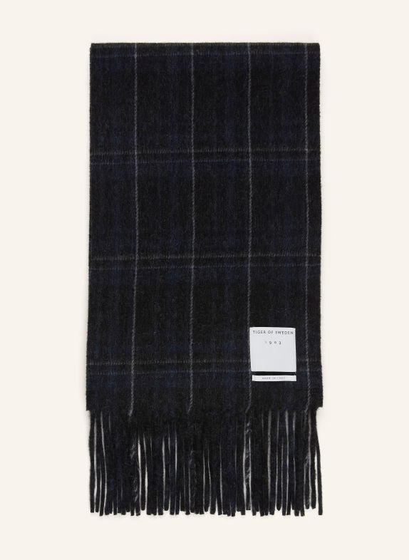 TIGER OF SWEDEN Sjaal DUPLI van merinowol DONKERBLAUW / LICHTGRIJS / BLAUW