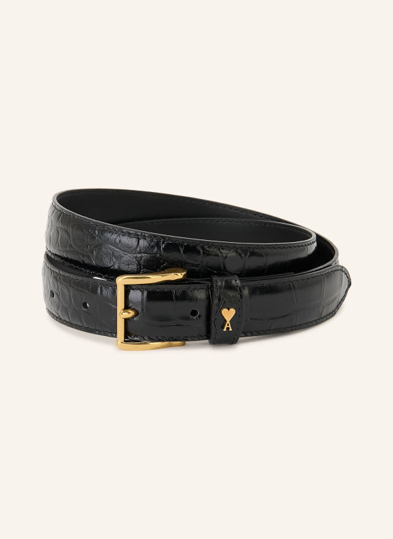 AMI PARIS Ceinture en cuir PARIS PARIS NOIR / OR