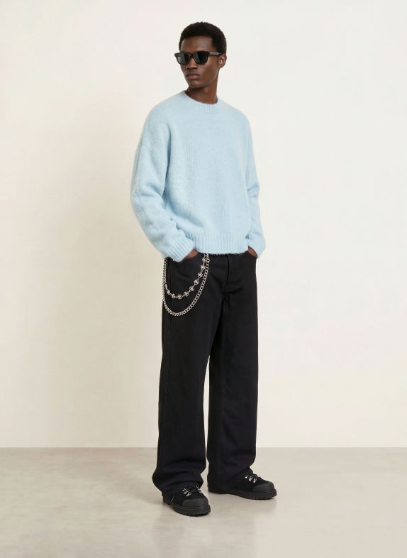 WRSTBHVR ENCI V3 Sweater with Alpaca LIGHT BLUE / ORANGE