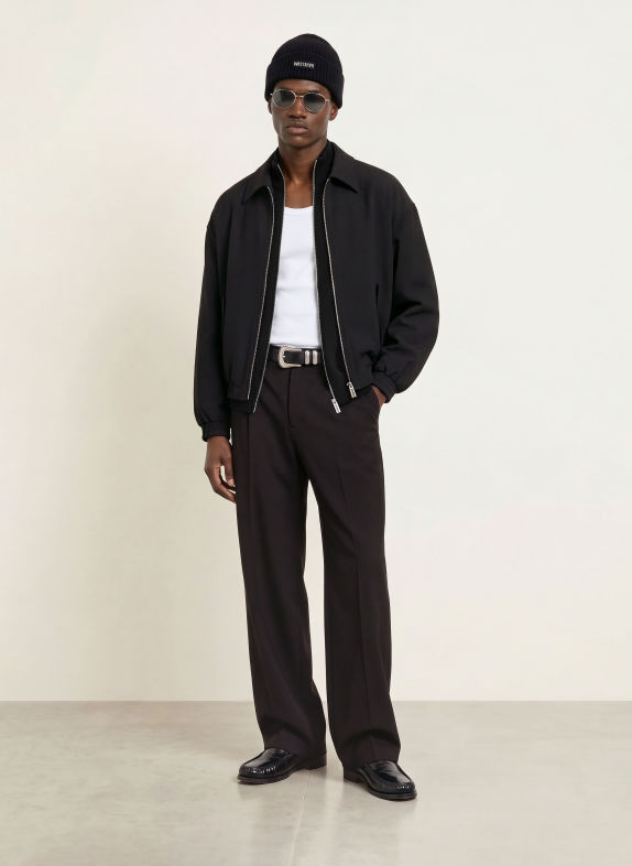 WRSTBHVR IVEN Merino Wool Cardigan BLACK