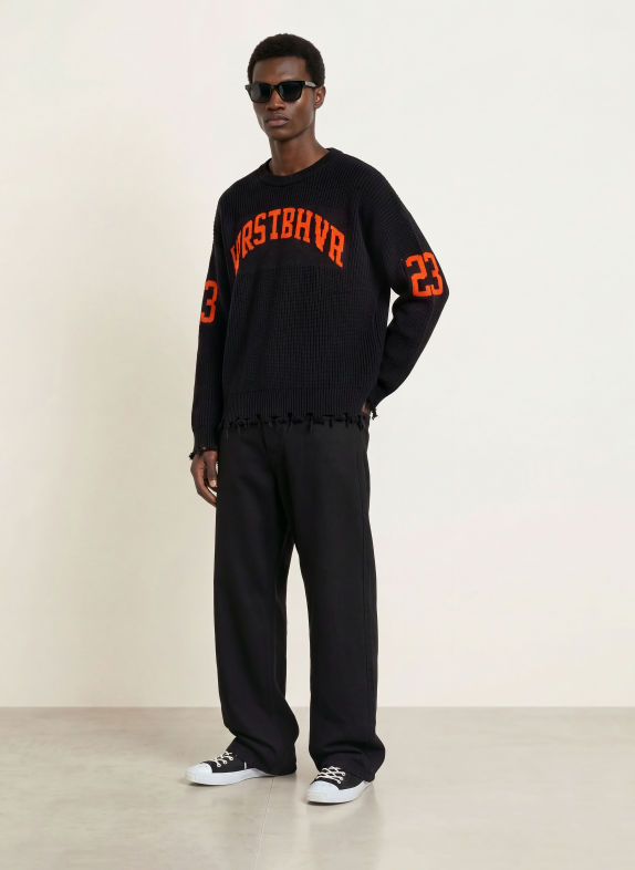 WRSTBHVR TOVE Sweater BLACK / ORANGE
