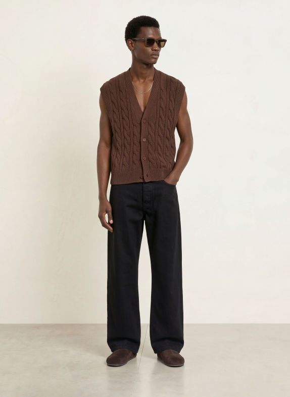 WRSTBHVR IMRAN Knit Vest DARK BROWN