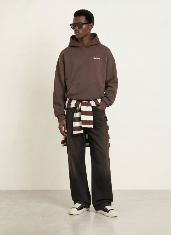 WRSTBHVR STUDIO V14 Hoodie DARK BROWN / PINK