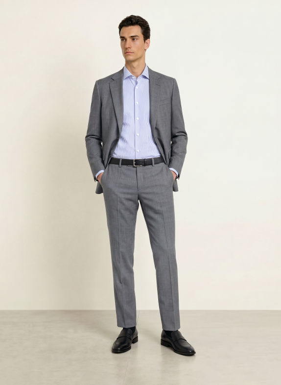 BOSS HANK Slim Fit Shirt LIGHT BLUE / WHITE