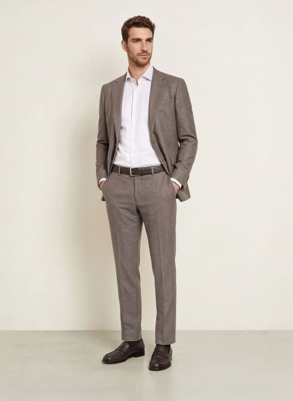 BOSS Košile HANK Slim Fit KRÉMOVÁ / BÉŽOVÁ