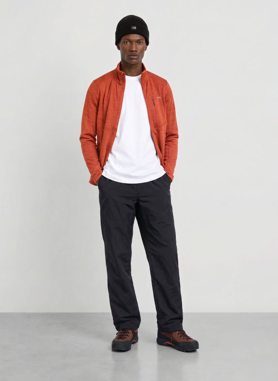 me°ru' Midlayer-Jacke CAEN DUNKELORANGE / SCHWARZ