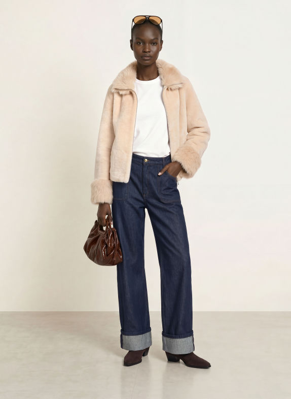 MRS & HUGS Kunstfell-Jacke CREME