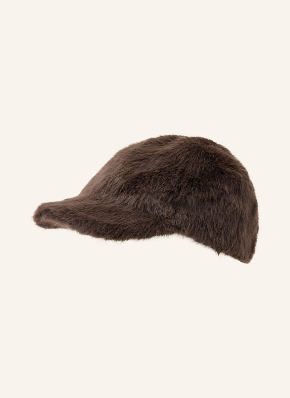 MRS & HUGS Faux Fur Cap DARK BROWN