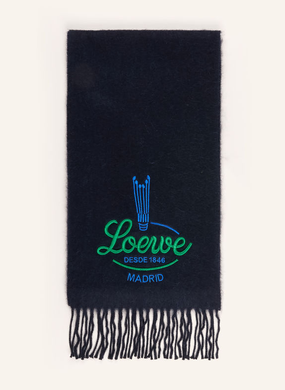 LOEWE Schal mit Alpaka DUNKELBLAU