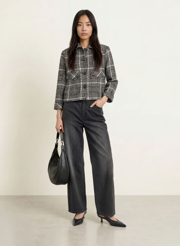 MORE & MORE Jean wide leg 0968 dark grey denim