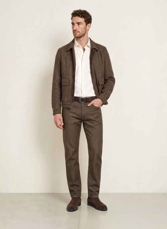 MAURIZIO  BALDASSARI Blouson TAUPE / MARRON FONCÉ