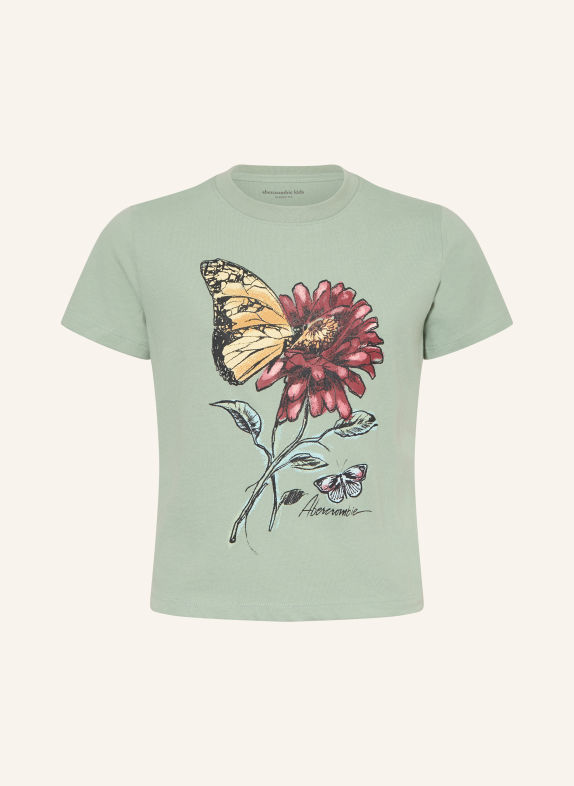 Abercrombie & Fitch T-shirt LICHTGROEN / DONKERROOD / DONKERGEEL