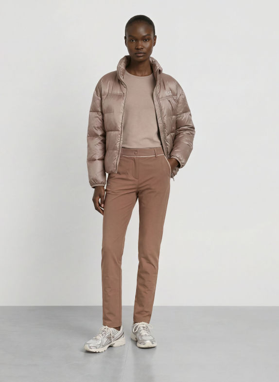 EA7 EMPORIO ARMANI Pantalon MARRON / BLANC