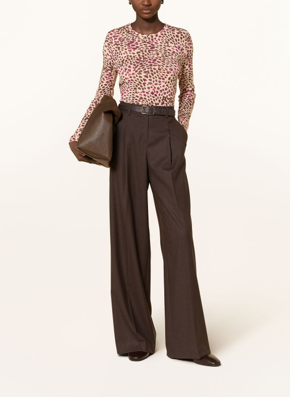 ZAÍDA Long-sleeve shirt BROWN / CAMEL / DARK RED