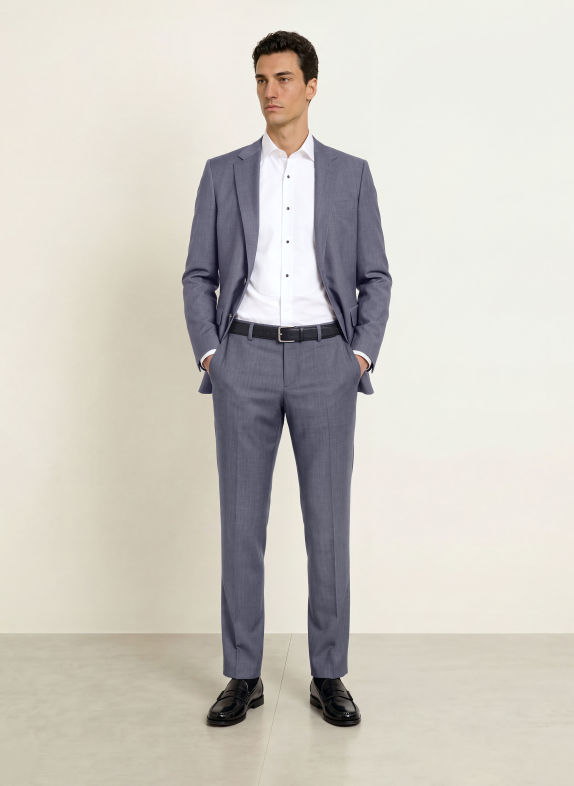 BOSS Oblekové kalhoty GENIUS Slim Fit 479 OPEN BLUE