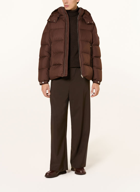 BOSS Steppjacke COLTER mit abnehmbarer Kapuze DUNKELBRAUN