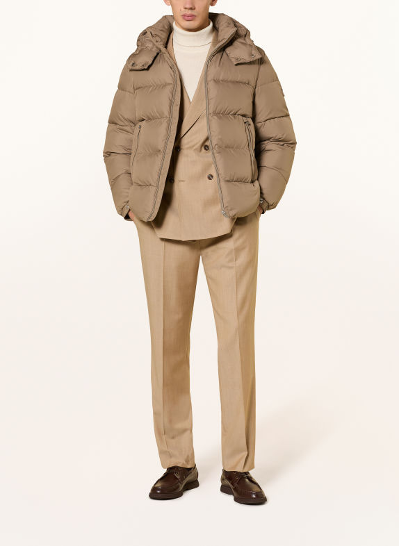 BOSS Steppjacke COLTER mit abnehmbarer Kapuze HELLBRAUN