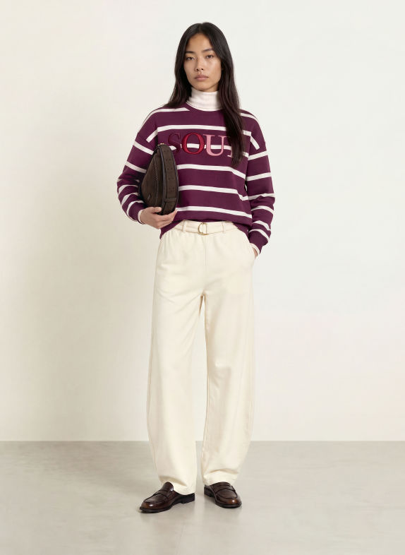 Smith & Soul Oversized-Sweatshirt DUNKELLILA / WEISS