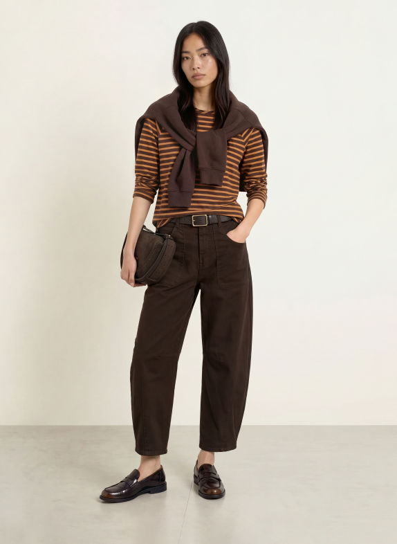 Smith & Soul Long-sleeve shirt DARK BROWN / COGNAC