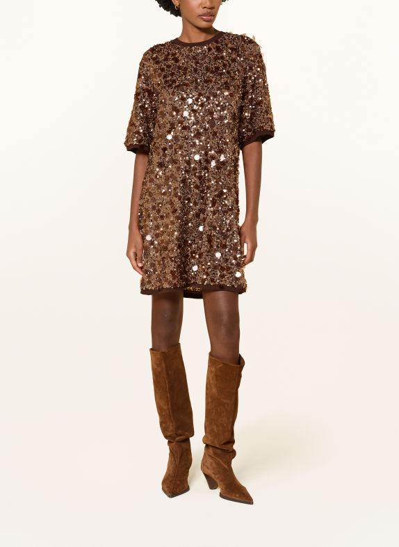 WEEKEND Max Mara EBURNEA Dress with Sequins BROWN