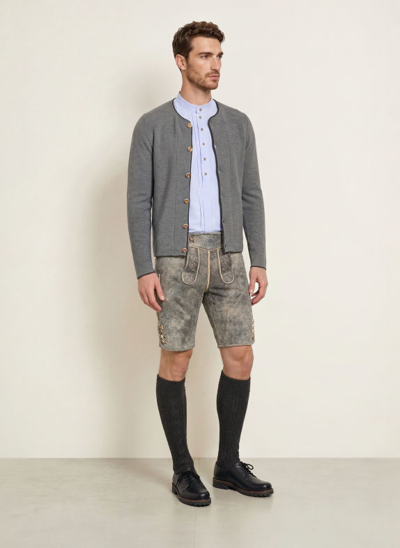BECKERT Traditionele lederhose CHAMPION BLAUW / CRÈME