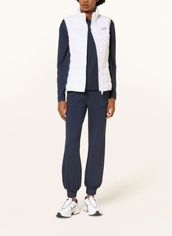EA7 EMPORIO ARMANI Quilted vest WHITE / BLACK