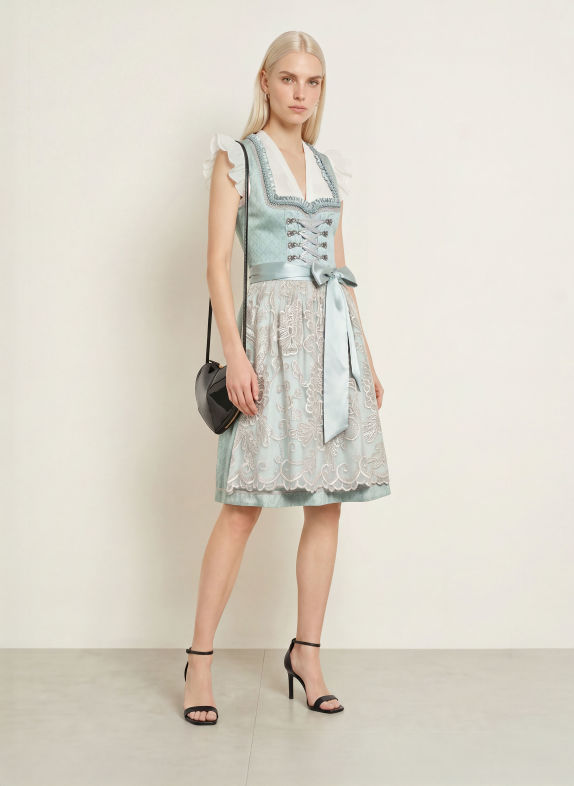 KRÜGER Dirndl LILINOE TÜRKIS / SILBER