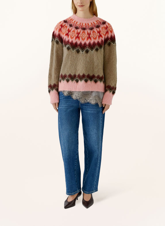 Oui Trui TAUPE / ROZE / DONKERROOD
