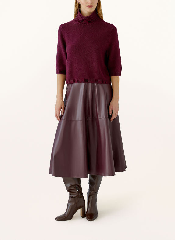 Oui Gebreid shirt DONKERROOD