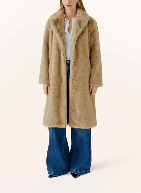 oui Manteau en fausse fourrure BEIGE