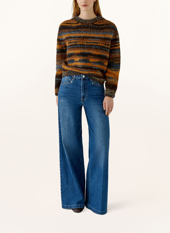 Oui Pull en fil pailleté COGNAC / GRIS / NOIR