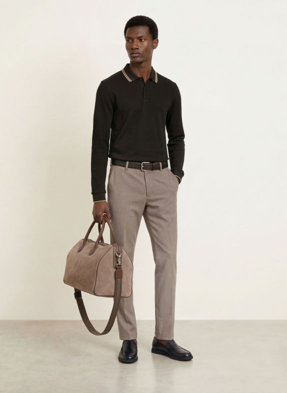 BOSS Piqué-Poloshirt PITTMAN SCHWARZ / BEIGE