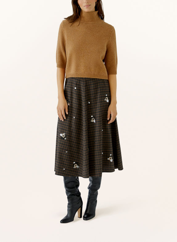 Oui Sequin skirt DARK GRAY / BROWN / GRAY