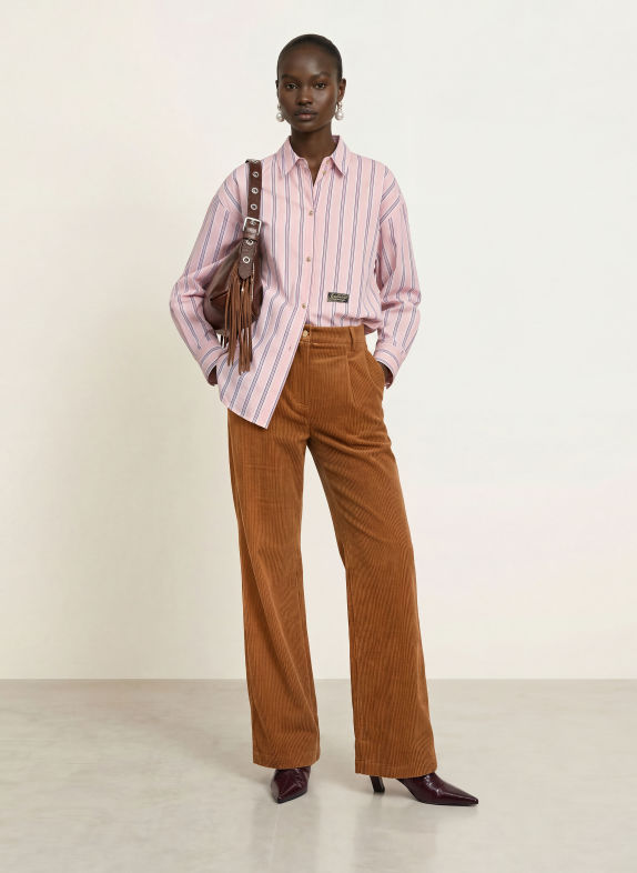 ESSENTIEL ANTWERP Pantalon en velours côtelé KAMP MARRON