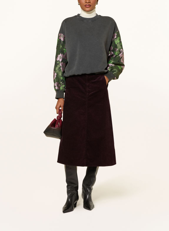 ESSENTIEL ANTWERP KUEER Sweatshirt with Jacquard GRAY / PINK / OLIVE