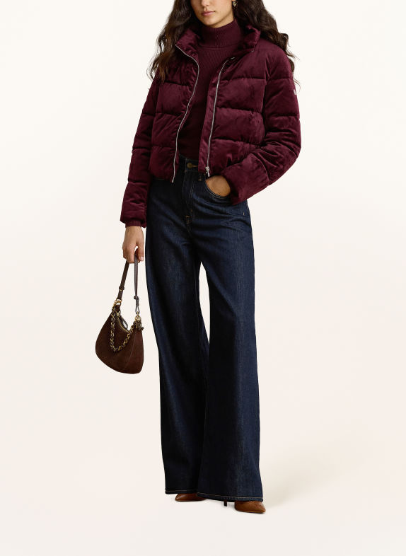 LAUREN RALPH LAUREN Veste matelassée en velours ROUGE FONCÉ