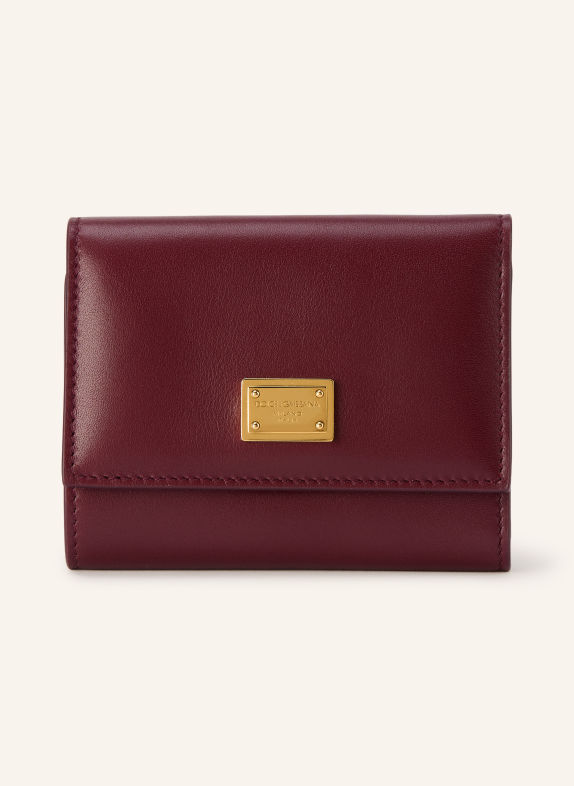 DOLCE & GABBANA Geldbörse DUNKELROT / GOLD