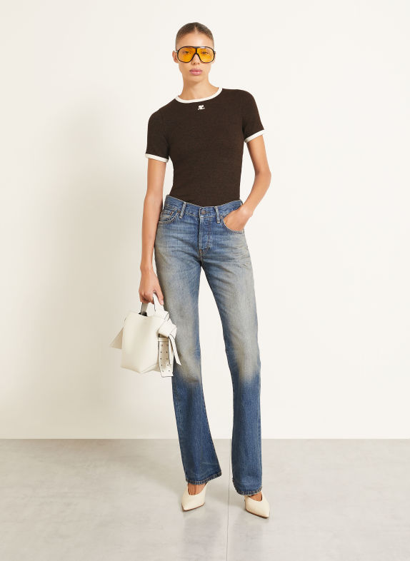 Courrèges T-Shirt HEATHER DUNKELBRAUN / DUNKELBLAU