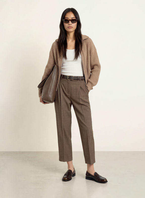 OPUS PANTS Pantaloni 7/8 LESSIEH MARO / MARO DESCHIS / ALBASTRU DESCHIS