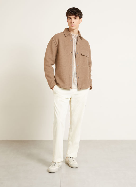 STONE ISLAND Płaszcz wierzchni z tkaniny bouclé SZAROBRĄZOWY