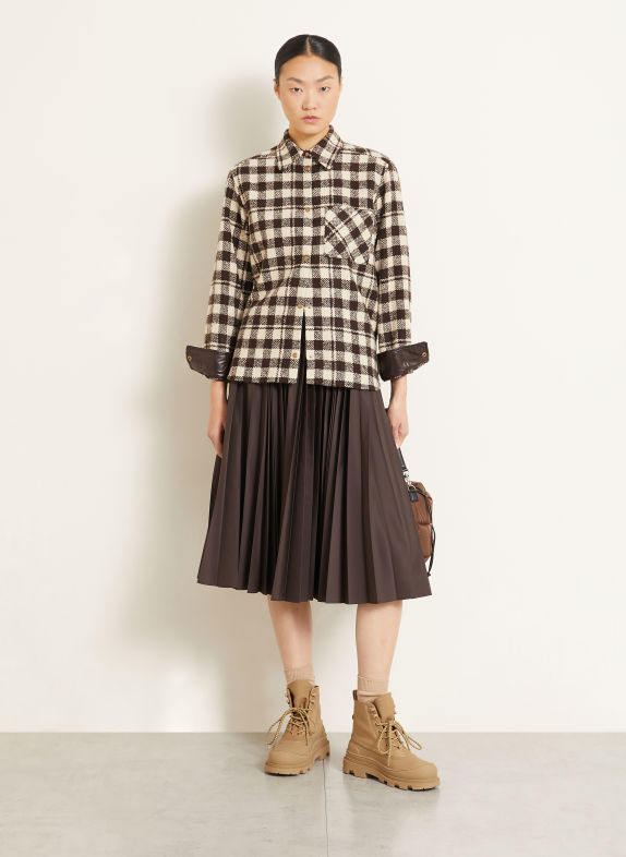 MONCLER Pleated skirt DARK BROWN