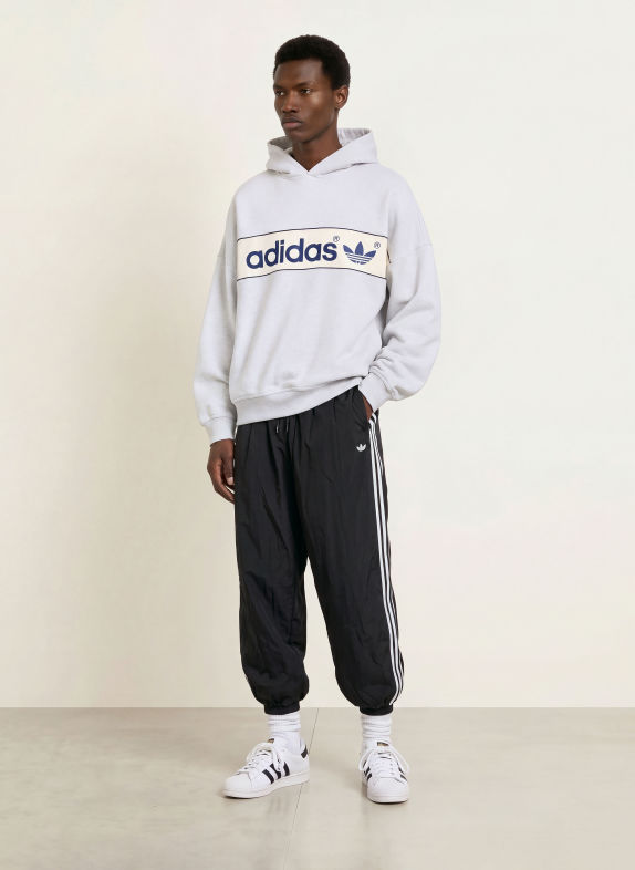 adidas Originals Hoodie BLOCK HELLGRAU / ECRU / DUNKELBLAU